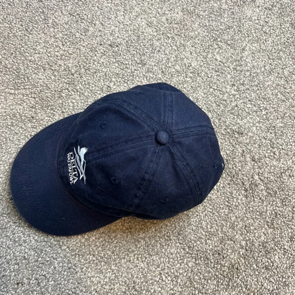 vintage delta waterfowl‎ hat mens blue white cap adjustable duck hunting outdoor - Picture 4 of 11